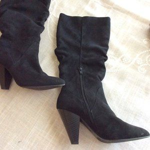 "ZIGI SOHO" LADIES SUEDE BOOTS - BLACK - 7.5 - BELOW KNEE - CLEAN!